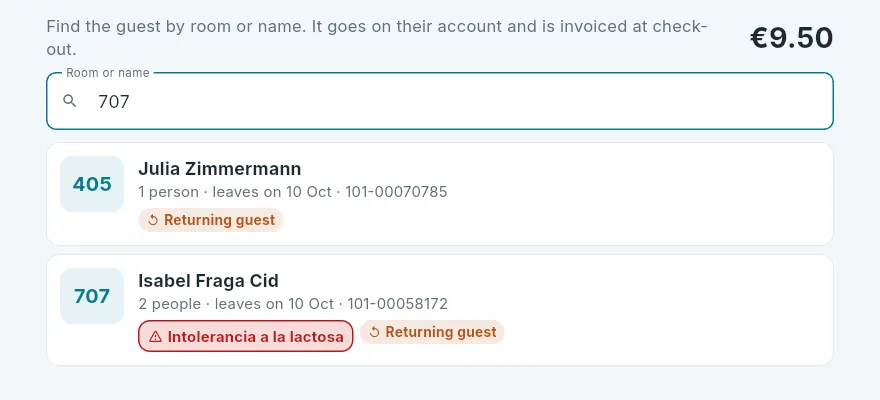 Finding the guest.