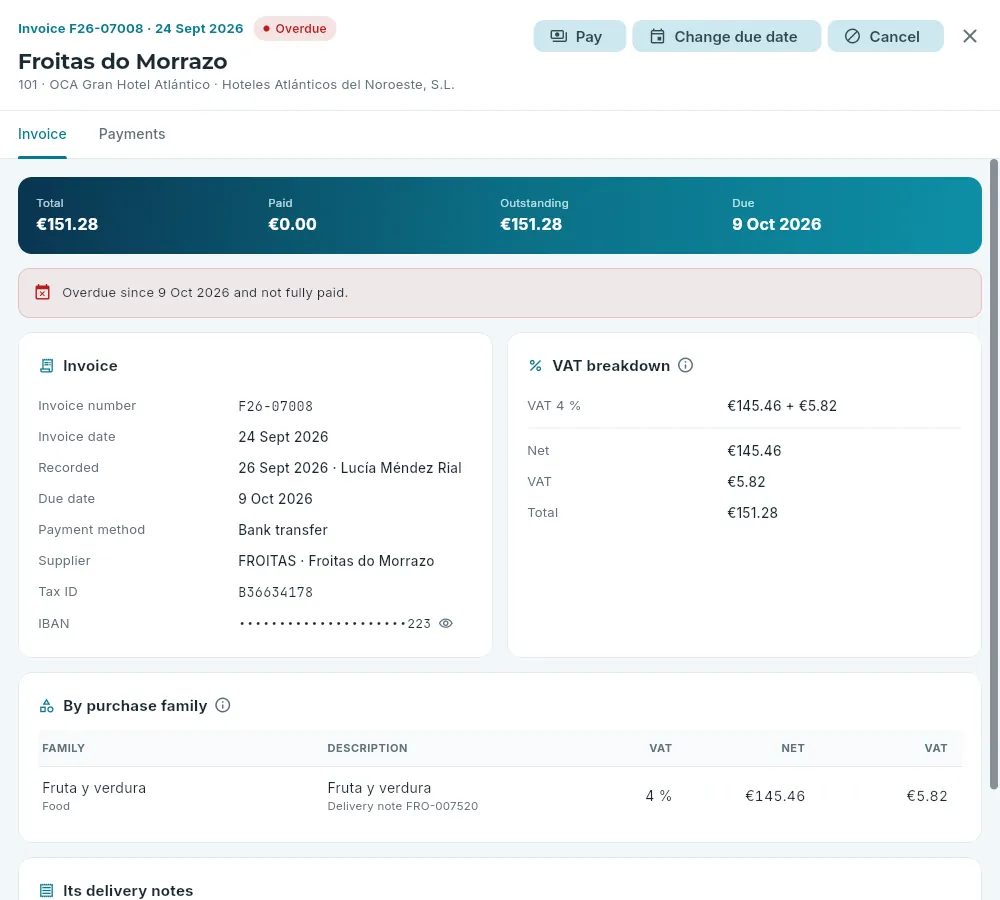A supplier invoice record.