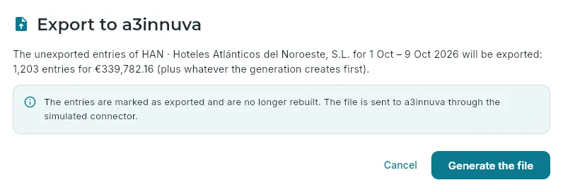 The confirmation before exporting.