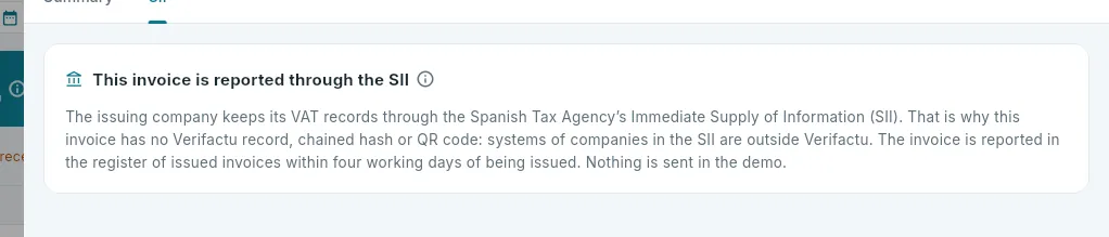 An invoice from hotel 101: it is reported through the SII.