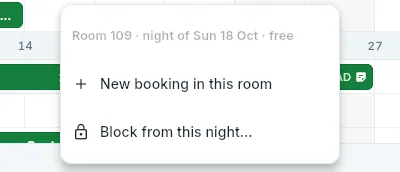 The menu of a free night.
