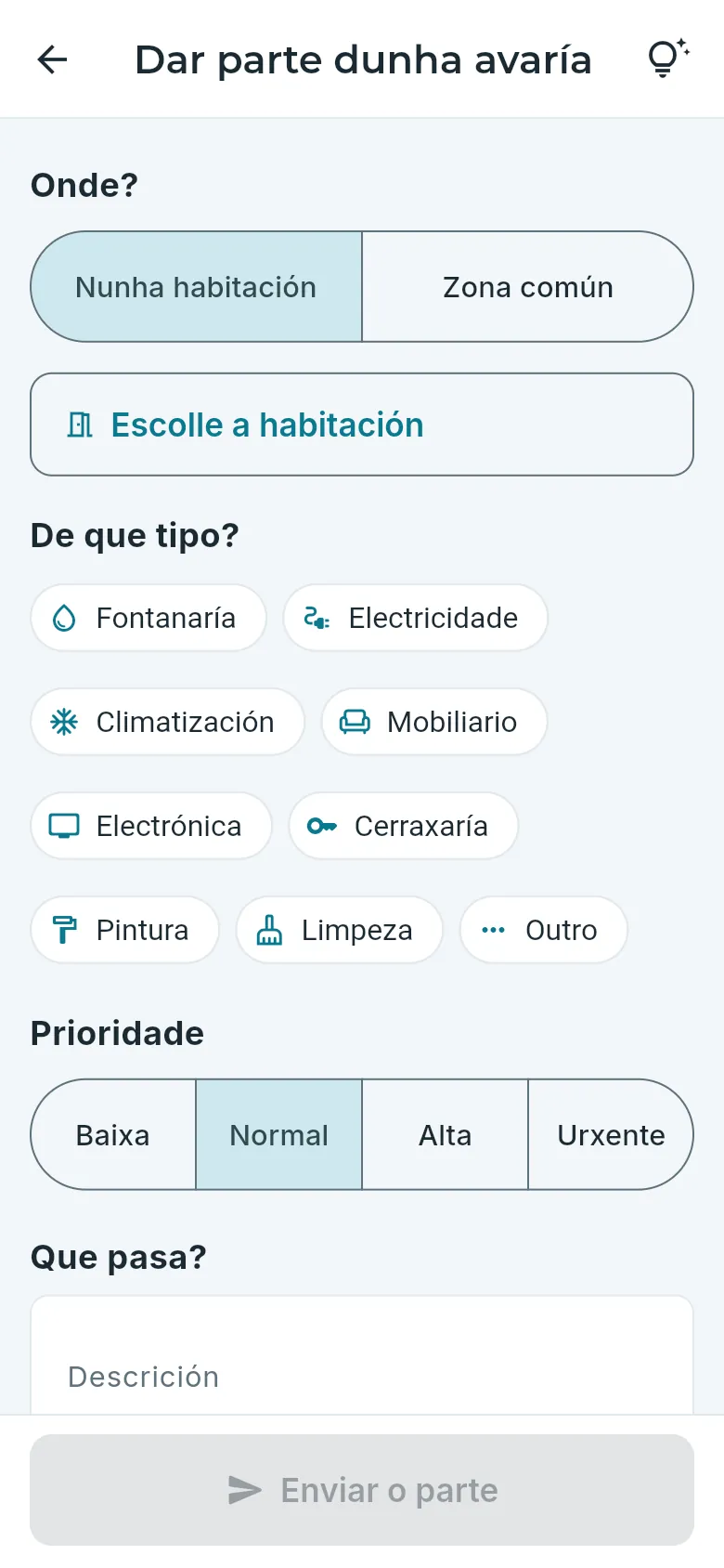 Dar parte dunha avaría.