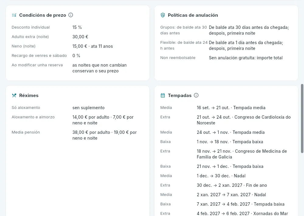 Máis abaixo: as condicións de prezo, as políticas de anulación, os réximes e as tempadas do hotel 101.