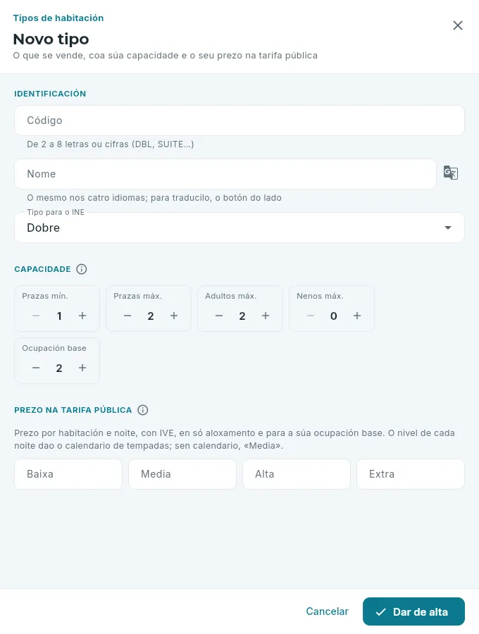 Un tipo de habitación novo.