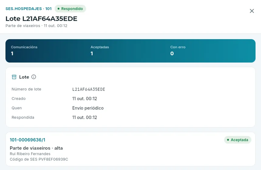 Un lote de partes de viaxeiros do 101.