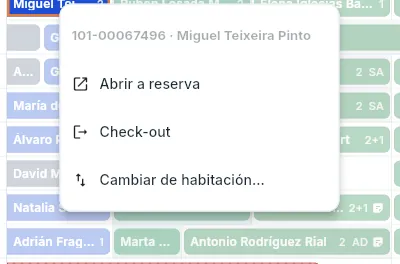 O menú dunha barra que sae hoxe (botón dereito).