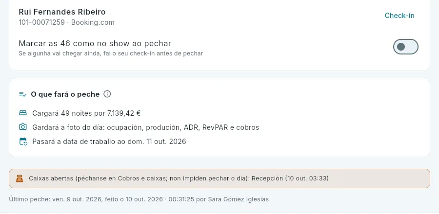 Máis abaixo, no mesmo peche: as chegadas que non viñeron, o que fará o peche e as caixas abertas.