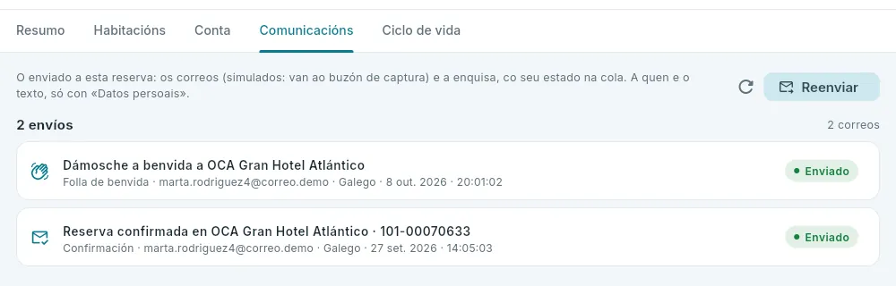 O enviado a unha reserva na casa.