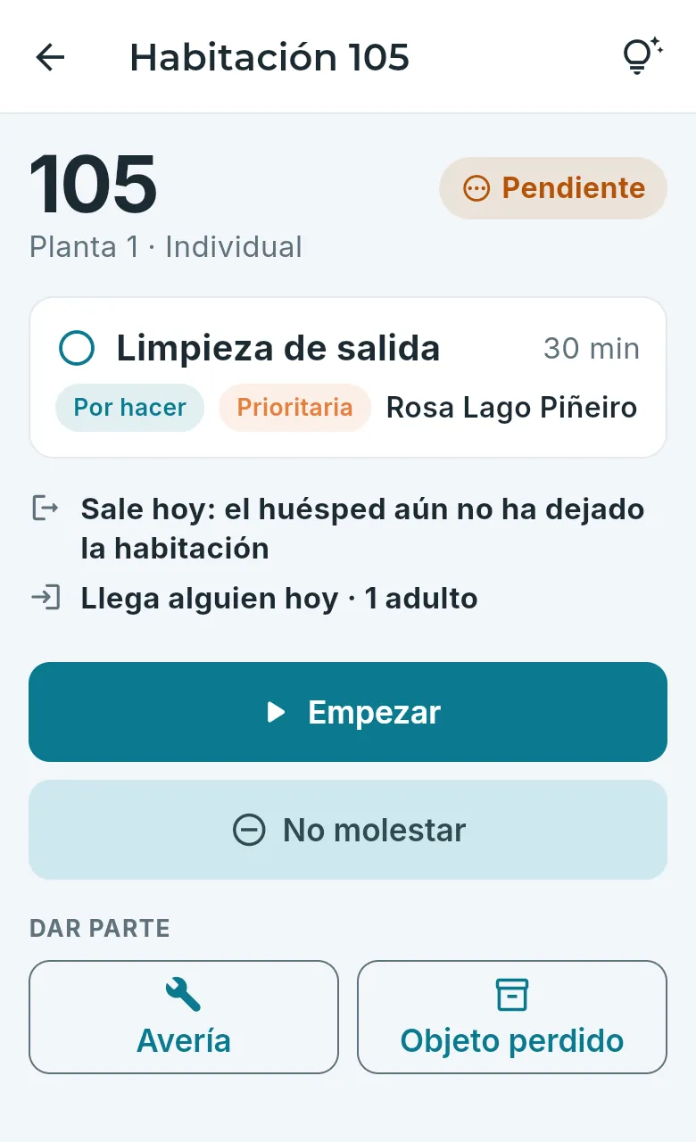 Una habitación por hacer.