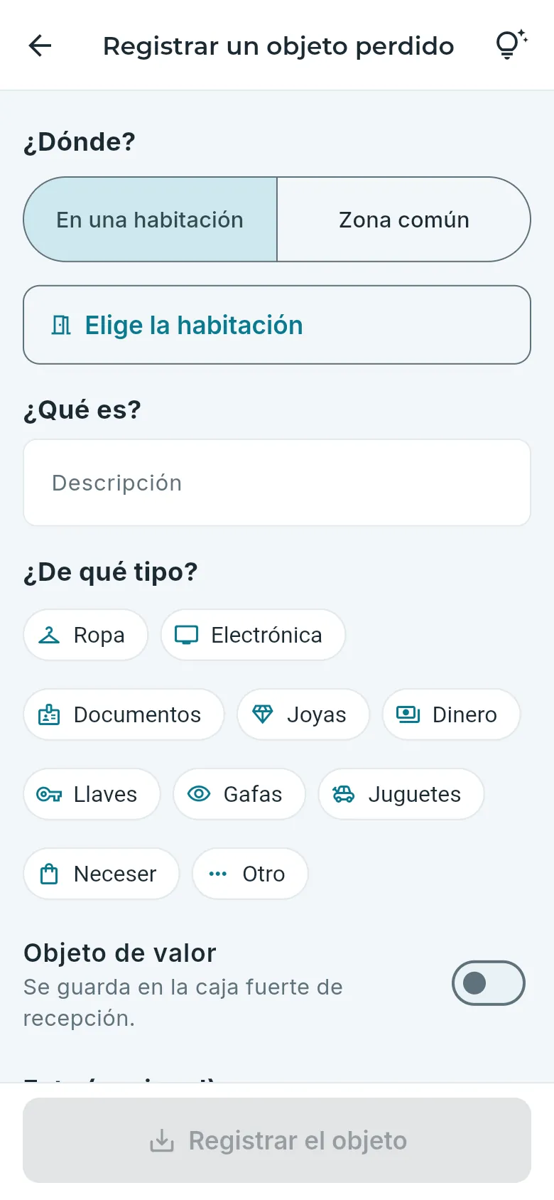 Registrar un objeto perdido.