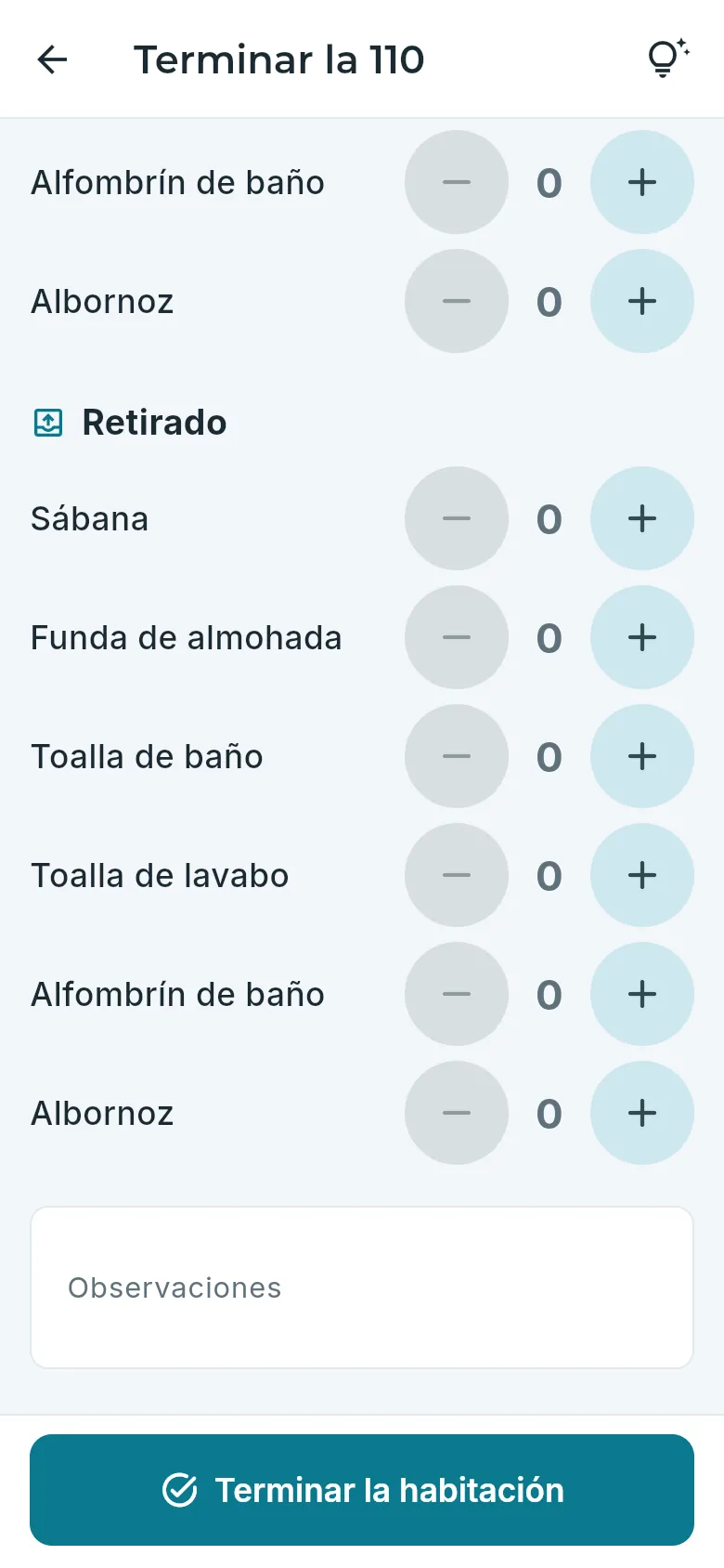 Más abajo: lo retirado y las observaciones.