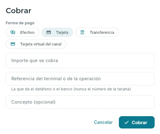 Cobrar a cuenta de una reserva (un anticipo).