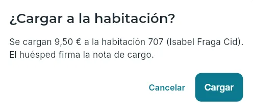 Confirmar el cargo.