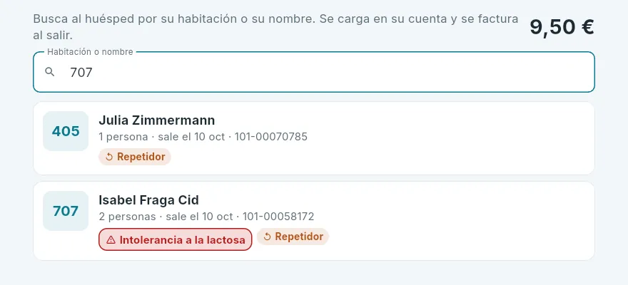 Buscar al huésped.