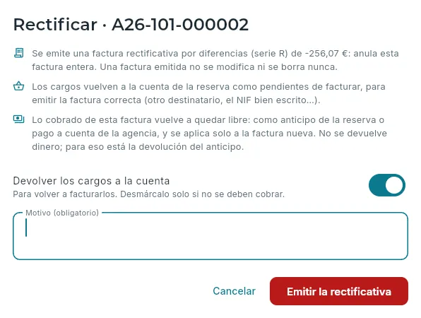 Rectificar una factura: lo que va a pasar.