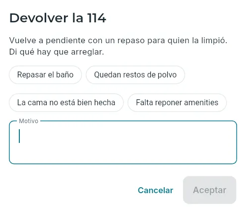 Devolver una habitación con su motivo.