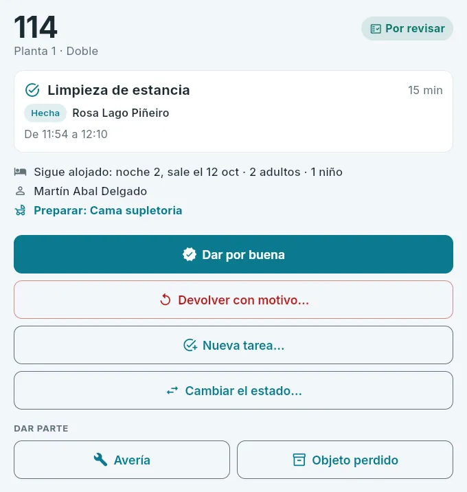 Una habitación por revisar.
