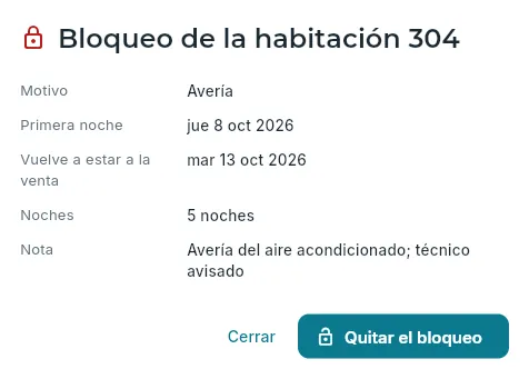 Un bloqueo, abierto desde la rejilla (aquí, con el filtro de la planta 3).