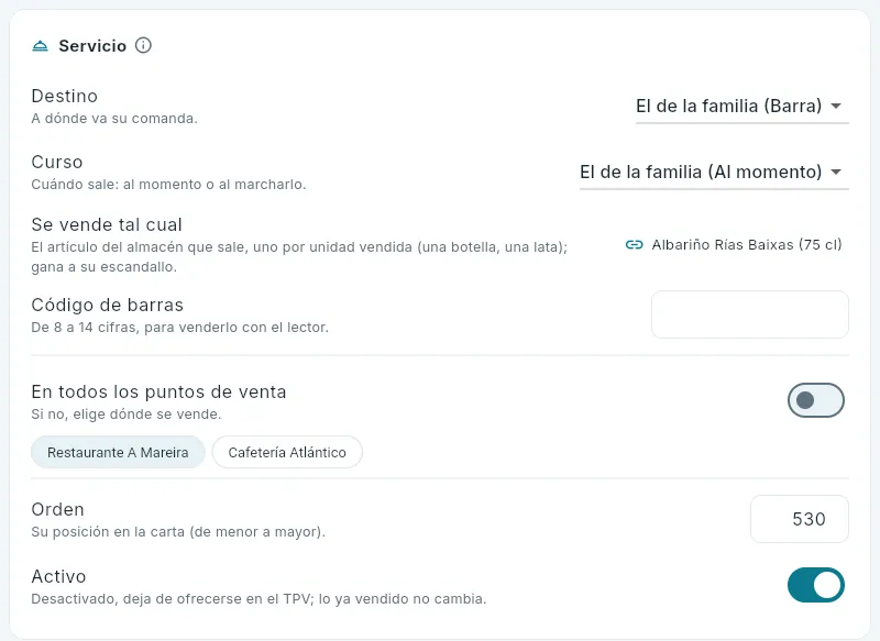 Una botella que se vende tal cual: sale de su artículo del almacén.