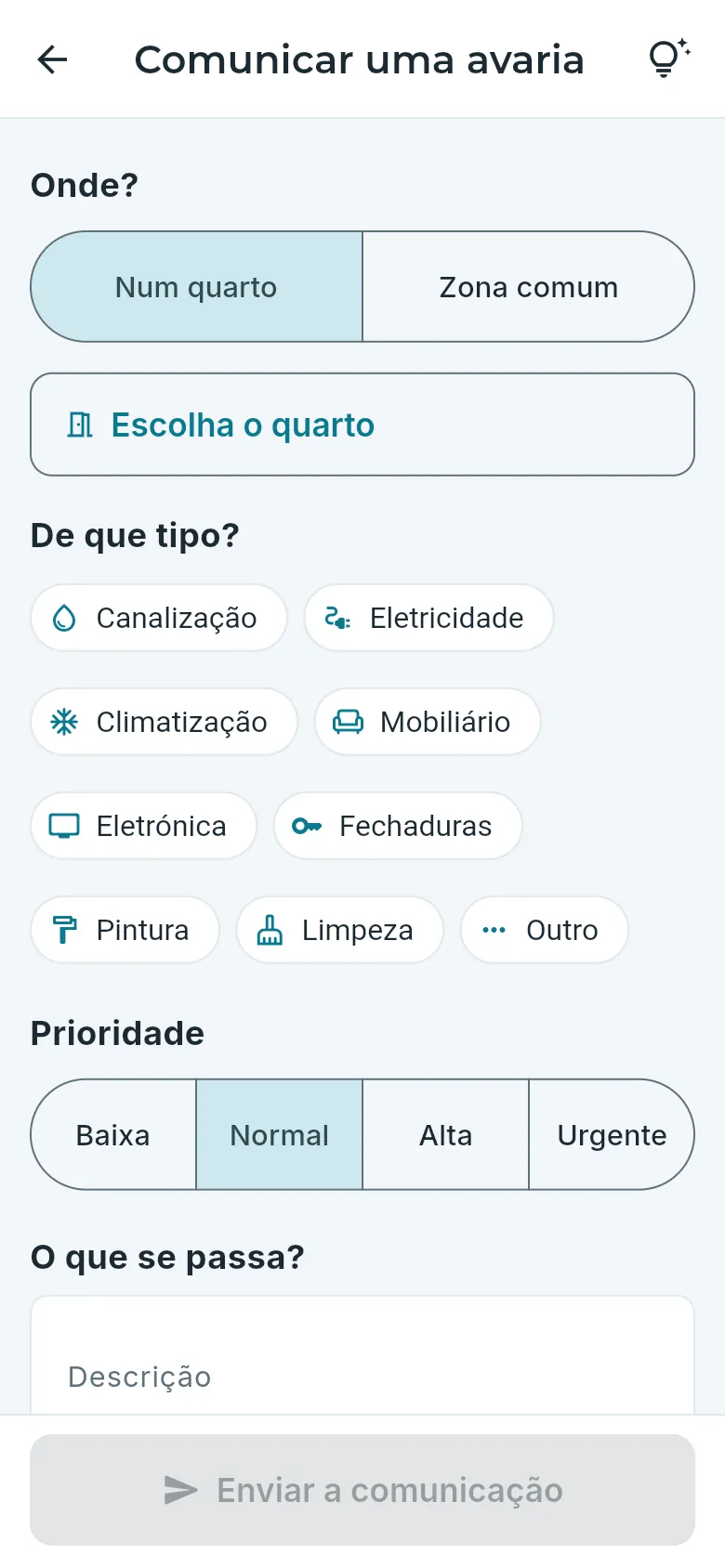 Comunicar uma avaria.