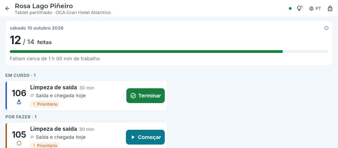 A sua lista, no tablet partilhado.
