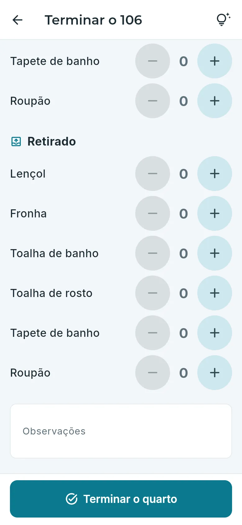 Mais abaixo: o que foi retirado e as observações.