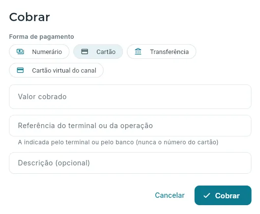 Cobrar por conta de uma reserva (um adiantamento).