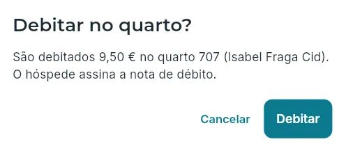Confirmar o débito.