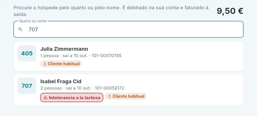 Procurar o hóspede.