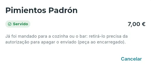 Uma linha já mandada, vista por um empregado de mesa.
