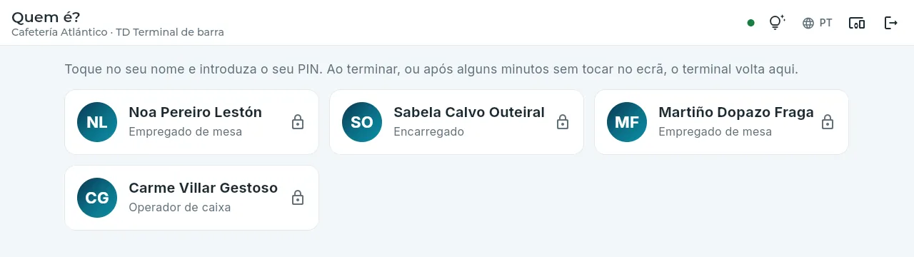 «Quem é?»: os empregados do ponto de venda.