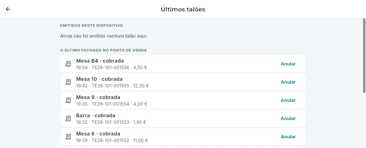 Os últimos talões.