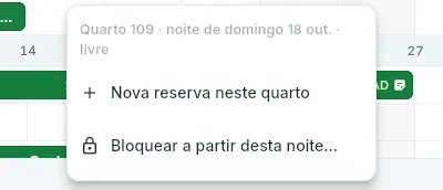 O menu de uma noite livre.