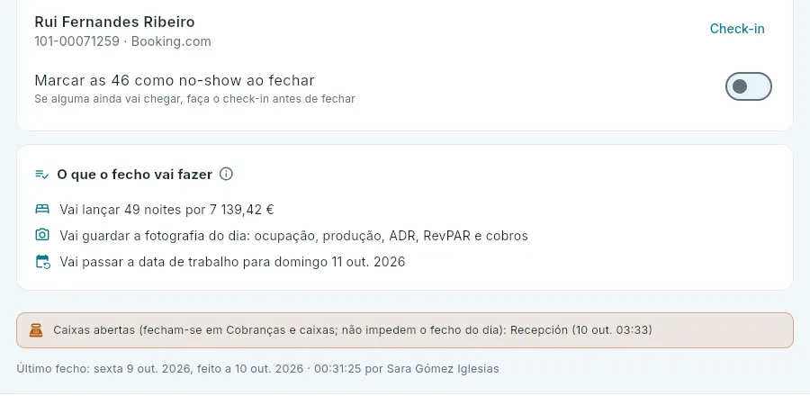 Mais abaixo, no mesmo fecho: as chegadas que não vieram, o que o fecho vai fazer e as caixas abertas.