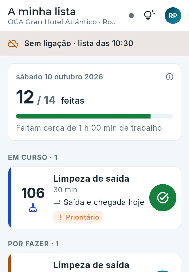 A lista do dia, sem ligação.